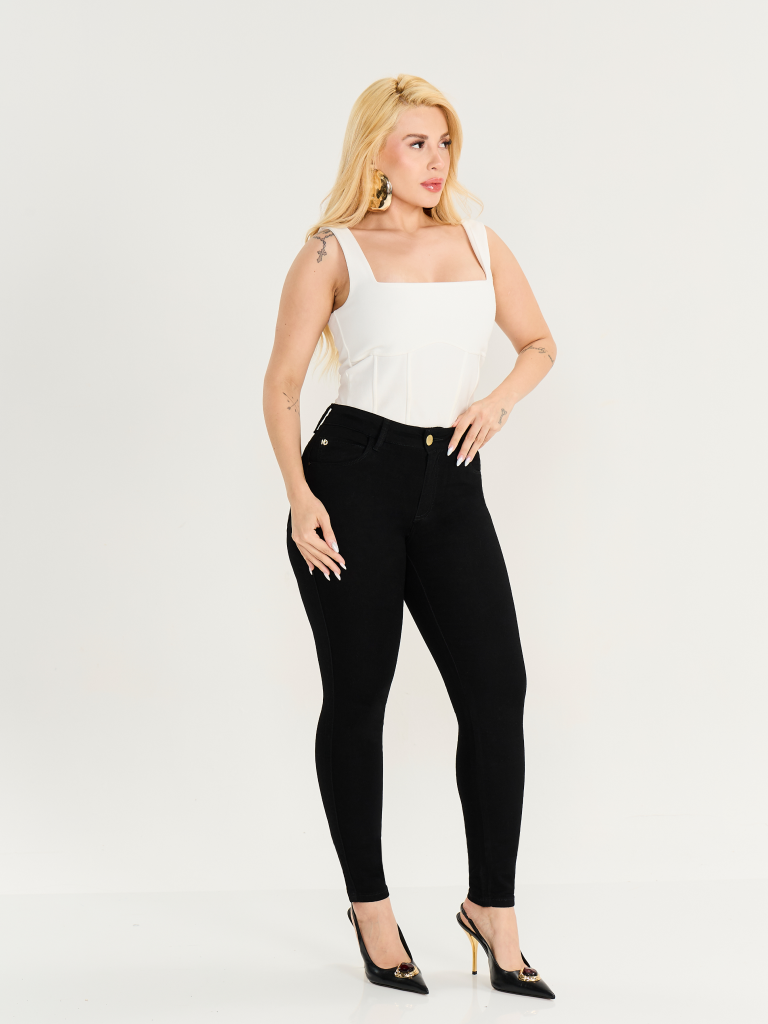skinny cós médio premium